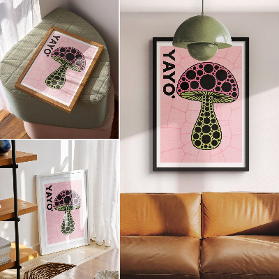 Retro plakát Gomba geometria szöveg modernitás