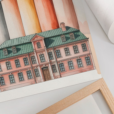 Poszter nyomtatás Klasszikus épület és színes silók