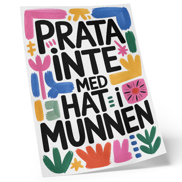 Retro plakát Fekete betűk színes ecsetvonások modern stílusban