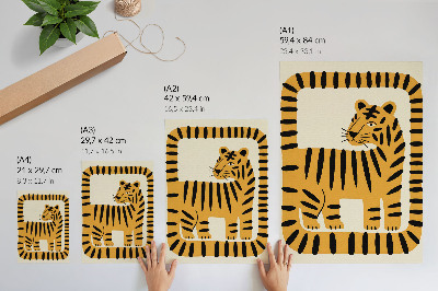 Poszter tigris grafikus stílusban, intenzív színekkel