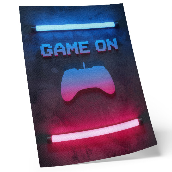 Retro plakát Neon pixel felirat játékpad dinamika