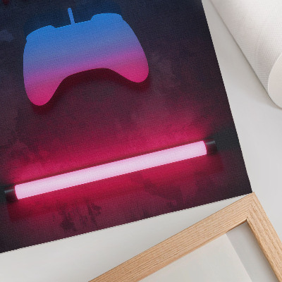 Retro plakát Neon pixel felirat játékpad dinamika