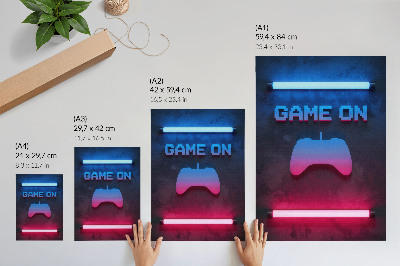 Retro plakát Neon pixel felirat játékpad dinamika