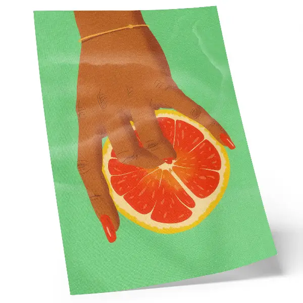 Grapefruit mintás poszter élénk színekkel készült pop-art stílusban