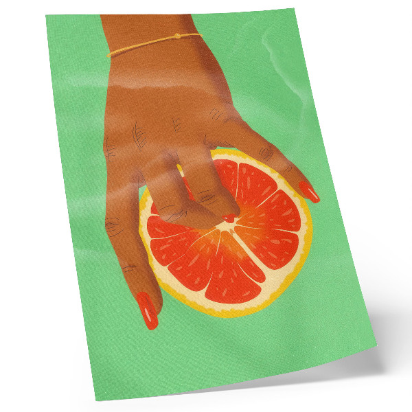 Poszter Kézzel grapefruit élénk színekkel pop-art