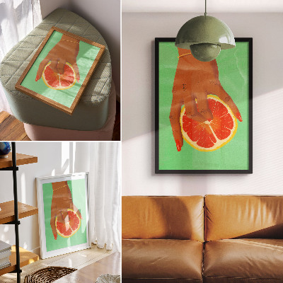 Poszter Kézzel grapefruit élénk színekkel pop-art