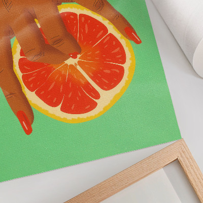 Poszter Kézzel grapefruit élénk színekkel pop-art