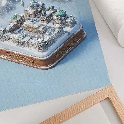 Poszter nyomtatás Egy miniatűr város egy üveg hógömbben