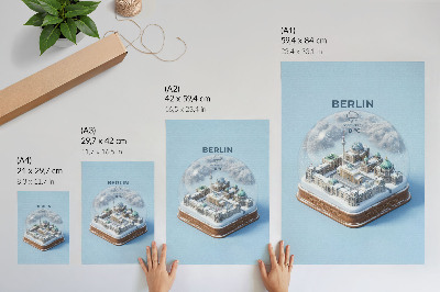 Poszter nyomtatás Egy miniatűr város egy üveg hógömbben