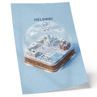Poszter Miniatűr Helsinki egy hógömbben