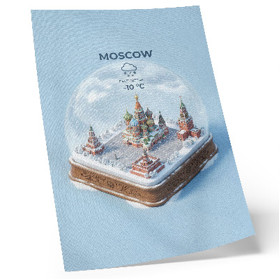 Retro plakát Miniatűr Moszkva egy téli hógömbben