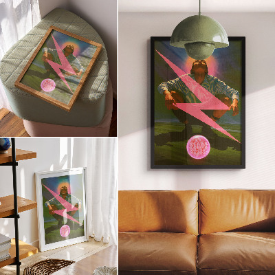 Poszter nyomtatás Neon színek és egy meglepő figura