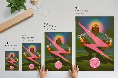 Poszter nyomtatás neon színekkel és egy meglepő figurával