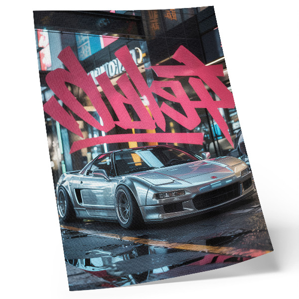 Retro plakát Sportautó graffiti modern városi élet hangulat