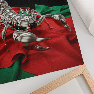 Poszter nyomtatás Fémes skorpió színes szöveten
