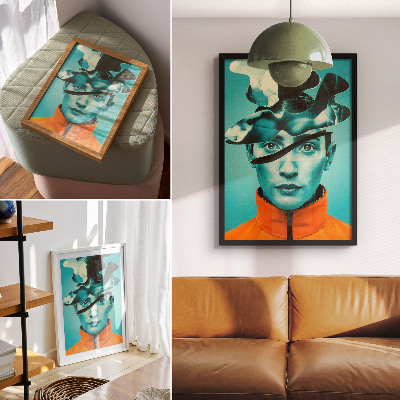 Poszter nyomtatás Kontrasztos színek, szürrealizmus, dinamikus formák