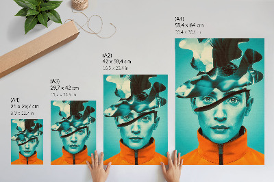 Poszter nyomtatás Kontrasztos színek, szürrealizmus, dinamikus formák