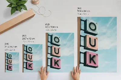 Poszter nyomtatás neon betűk pasztell színes modern kivitelben
