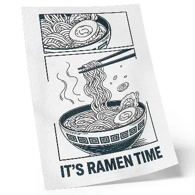 Képregény stílusú ramen tál poszter evőpálcikákkal és ízletes részletekkel