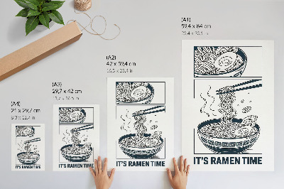 Poszter nyomtatás Képregény stílusú ramen tál evőpálcikák magukba szívják az ízeket