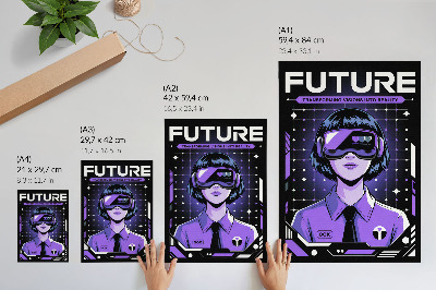Poszter nyomtatás lila dinamikus jövőbeli technológia témában