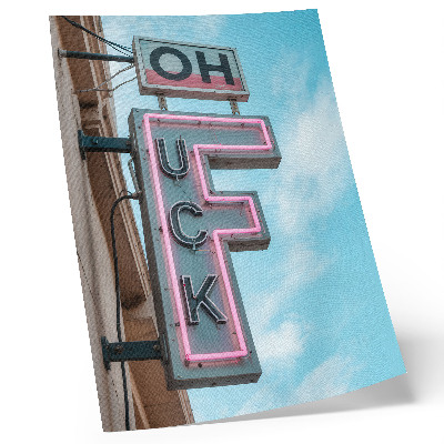 Retro plakát Neon retro felirat kék ég intenzív színek