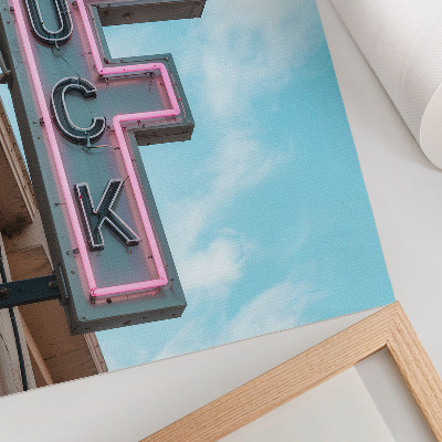 Retro plakát Neon retro felirat kék ég intenzív színek