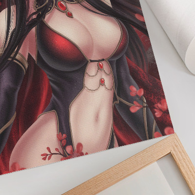 Poszter Anime szépség elegancia, dinamikus vörös fekete