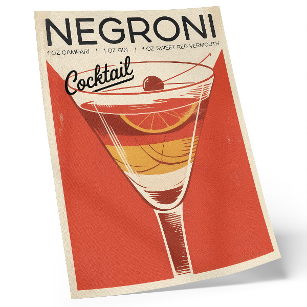 Retro plakát Retro stílusú koktélgrafika elegancia nosztalgia