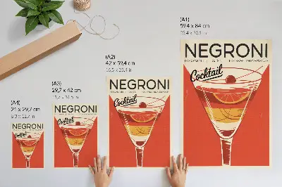 Retro plakát nosztalgikus koktél mintás dekoráció