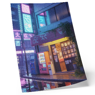 Retro plakát Neon eső légköri színes fények