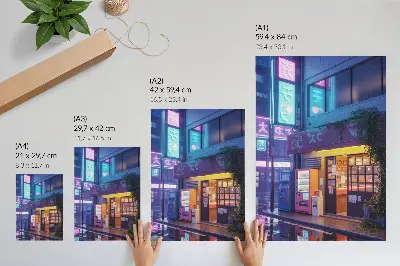 Neon eső légköri színes fények retro plakát