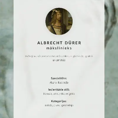 Fehér medálos gomb Albrecht Dürertől retro plakát
