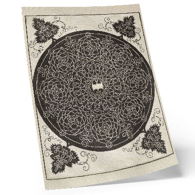 Retro plakát Az ötödik csomó fehér, hatágú pajzzsal a közepén (kb. 1506), Albrecht Dürer