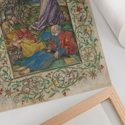 Retro plakát Krisztus az Olajfák hegyén (1508 és 1580-as évek), Albrecht Dürer és idősebb Georg Mack alkotása
