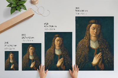 Poszter Albrecht Dürer portréja egy kibontott hajú fiatal nőről, 1497