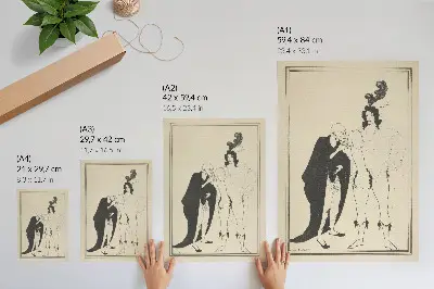 Retro plakát Aubrey Beardsley A Herald vizsgálata Arisztophanész Lüszisztratája alapján című alkotása