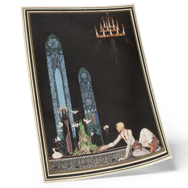 Poszter nyomtatás Kay Nielsen illusztrációja az Aubrey Beardsley által jegyzett Napkeletre és Holdnyugatra című könyvhöz