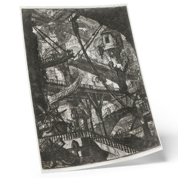 Poszter Felvonóhíd, VII. lemez a Carceri d'Invenzione ciklusból, Giovanni Battista Piranesi