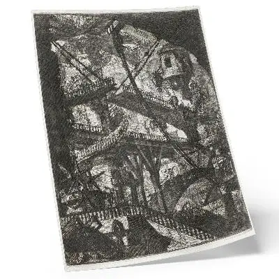Poszter Giovanni Battista Piranesi Felvonóhíd című alkotása a Carceri d'Invenzione ciklus VII. lemezéről