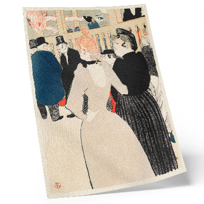 Poszter A Moulin Rouge-ban La Goulue és nővére (1892), Henri de Toulouse-Lautrec nagy felbontású nyomata