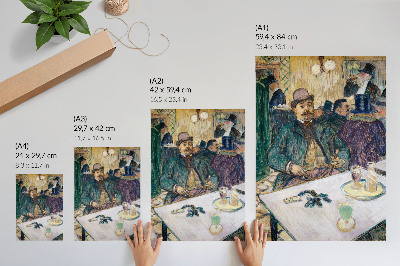 Retro plakát Mr. Boileau a kávézóban (1893) – Henri de Toulouse-Lautrec nagy felbontású festménye