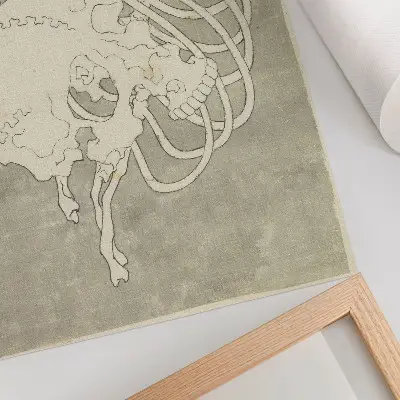 Hokusai koponyája bordákkal retro plakát eredeti közkincs festmény nyomat a Rijksmuseumból