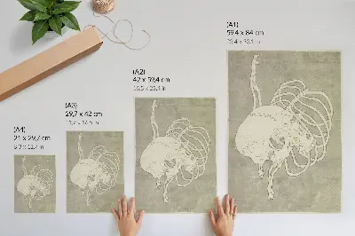 Hokusai koponyája bordákkal retro plakát eredeti közkincs festmény nyomat a Rijksmuseumból