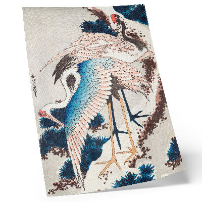 Retro plakát Daruk egy hófödte fán, Hokusai Katsushiki (1834), régi fametszet