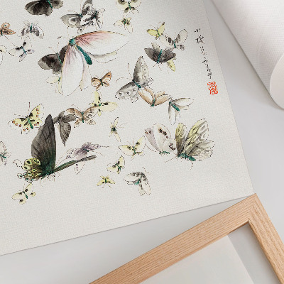 Poszter nyomtatás Hokusai pillangói és molyai (1830-1850)