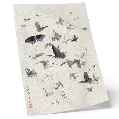 Retro plakát Hokusai pillangói és molyai