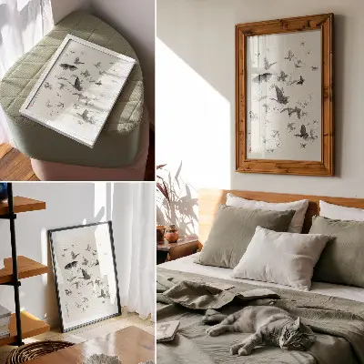 Hokusai pillangói és molyai retro plakát