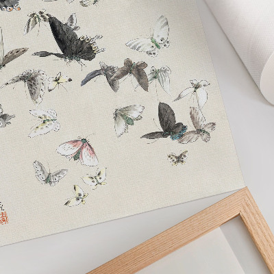 Retro plakát Hokusai pillangói és molyai