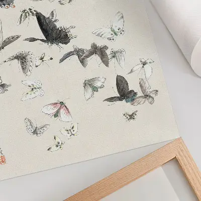 Hokusai pillangói és molyai retro plakát